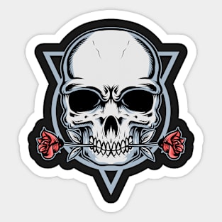 Skull and roses Sticker